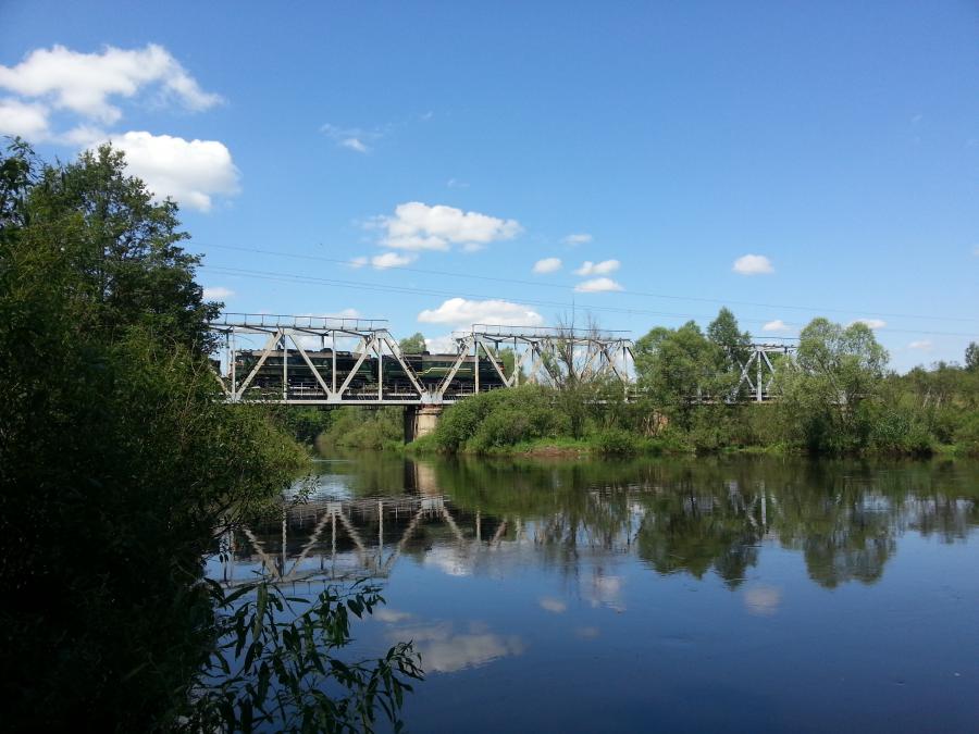 Ж.д. мост через реку Случь, конечная точка маршрута